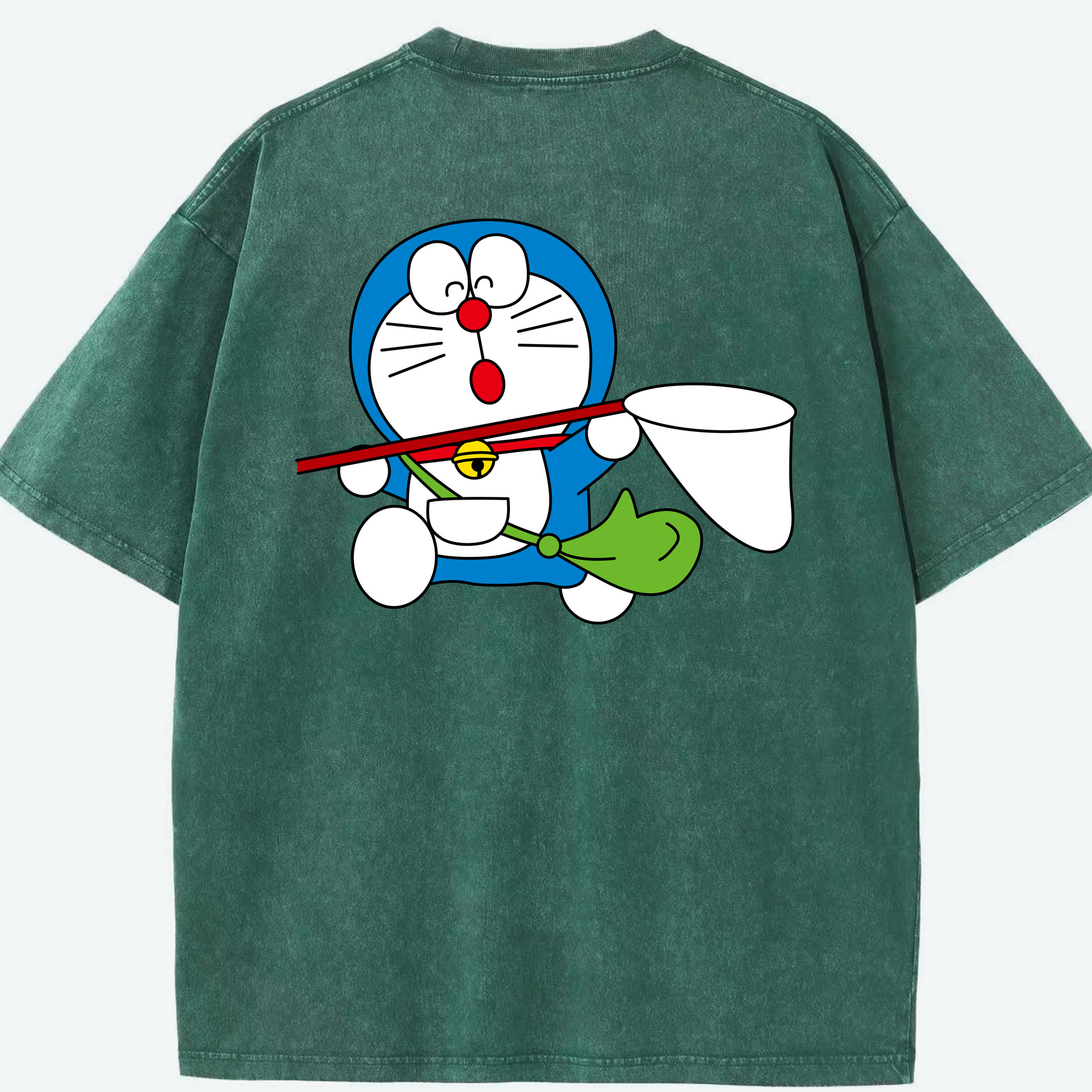 （画像用） ドラえもん Doraemon 綿100% ヴィンテージ風 半袖Tシャツ（背面プリント）